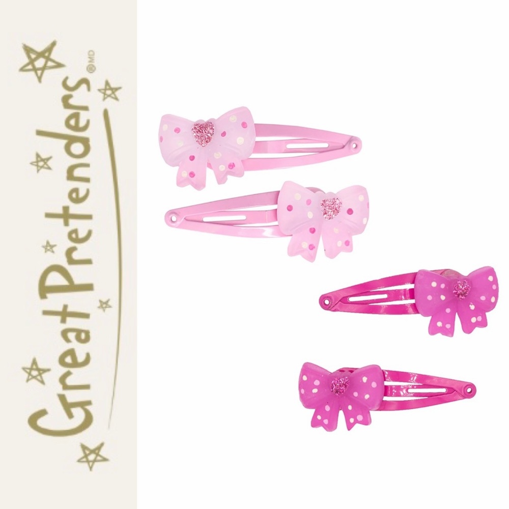 Pink Princess Bow Clips